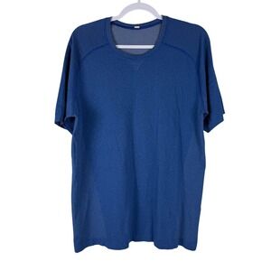 Lululemon Mens Metal Vent Tech Short Sleeve Crew Neck T Shirt Blue Size Large